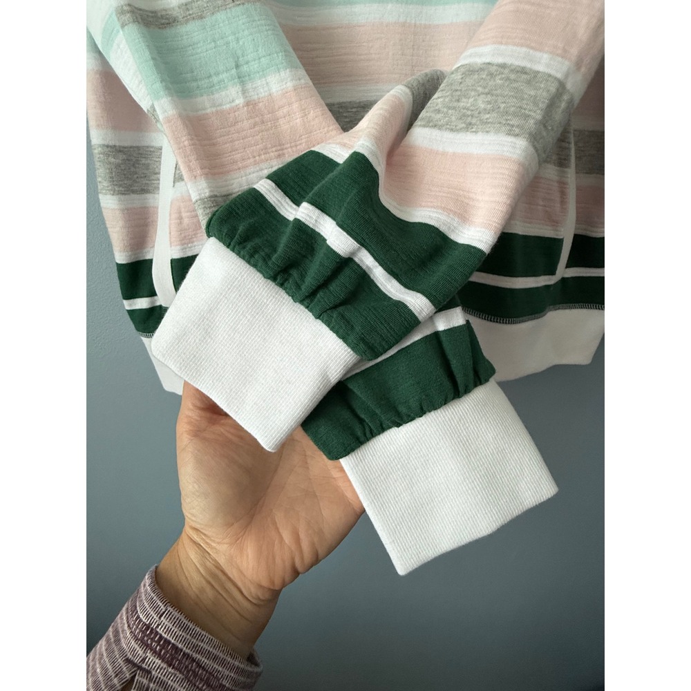 Women's Talbots Quarter Zip Striped Sweatshirt UPF 50+ Long Sleeve Size Medium - Picture 11 of 13